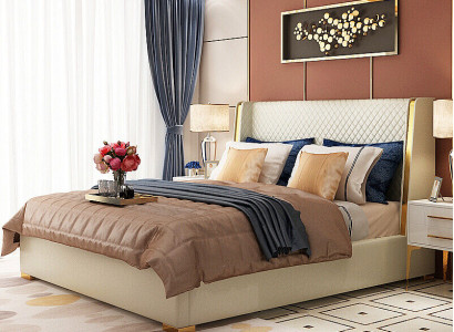 Designer Upholstered bed Bed Beds Fabric Wood Luxury marriage bed 180x200cm Double bed
